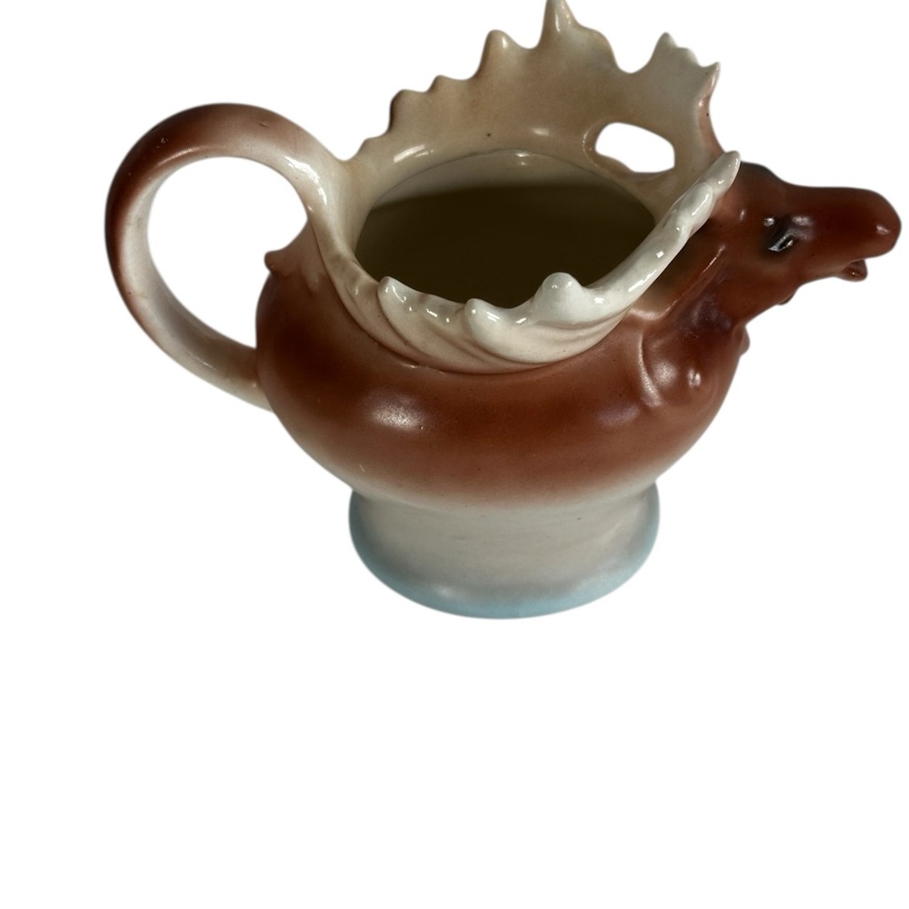 Vintage Czechoslovakia Elk Ceramic Creamer Hand painted - Picture 4 of 15